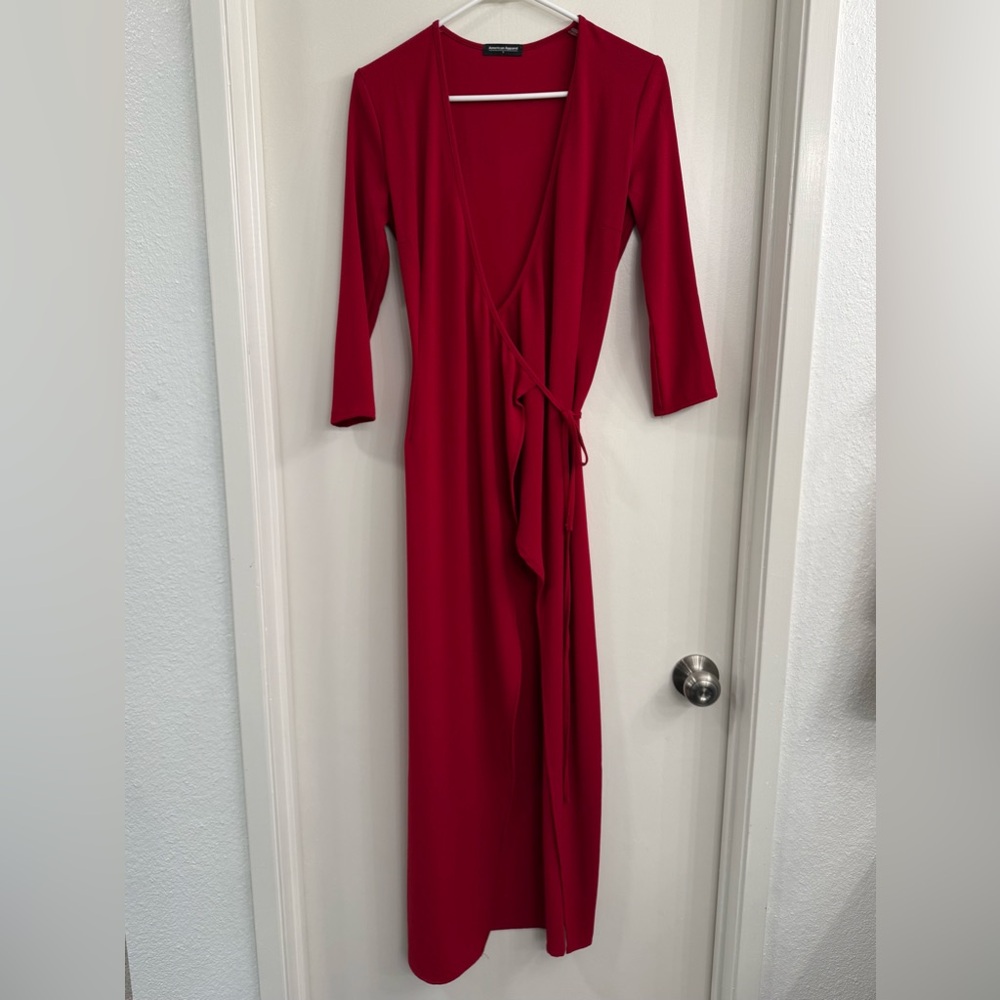 American Apparel Red Wrap Dress